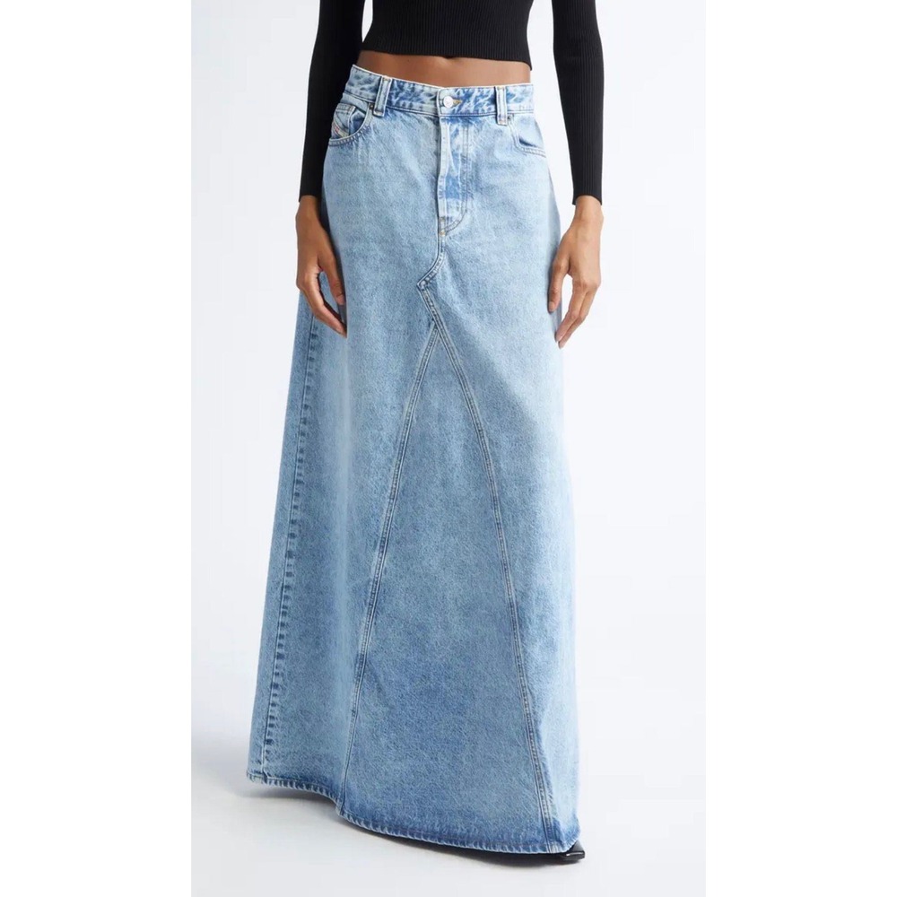 ZARA Denim Maxi Skirt Size XS New With Tag Needs Minor Repair $180 Retail